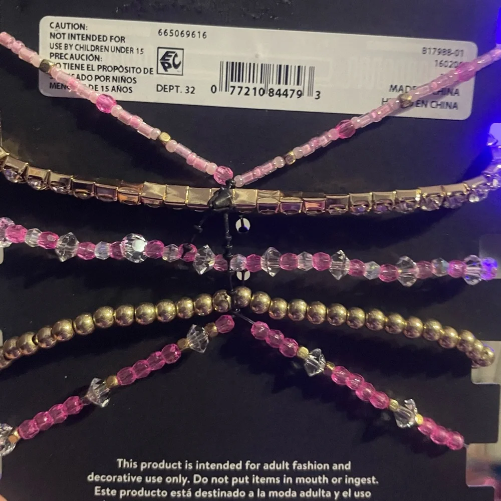 No Boundaries Pink “Love Yourself” Beaded Bracelet Set 5PC‎ NWT